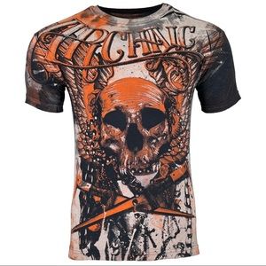 Archaic By Affliction Men's T-Shirt CADAVEROUS Black Skull Biker S-5XL